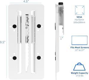 VIVO White Height Adjustable VESA Adapter Accessory Bracket Kit for Individual 13" to 27" Monitor Screen (STAND-VAD3W)