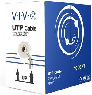 VIVO 1,000ft bulk Cat5e LAN Ethernet Cable Wire UTP Pull Box 1000 ft Cat-5e Grey (CABLE-V001)