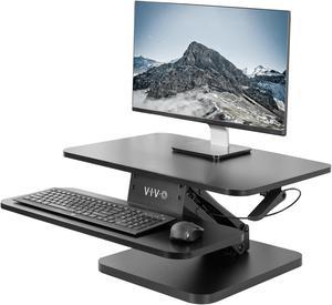 VIVO Small Height Adjustable Standing Desk Gas Spring Monitor Riser - 25" Tabletop Sit to Stand Workstation (DESK-V001G)