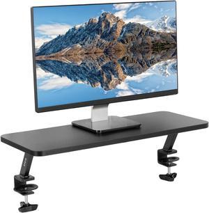 VIVO Black 26" Clamp-on Small Ergonomic Desk Shelf | Single Monitor Laptop Riser Desk Organizer (STAND-SHELF24B)
