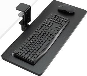 VIVO Black 25 x 10 inch Clampon Rotating Computer Keyboard and Mouse Tray Extra Sturdy Single Desk Clamp MOUNTKB01CB
