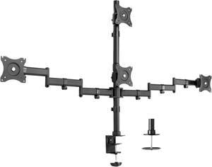 VIVO Quad LCD Monitor Heavy Duty Desk Mount 3 + 1 Stand / Holds Four Screens upto 25" (STAND-V004Y)