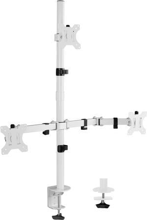 VIVO White Triple LCD Monitor Desk Mount Stand Heavy Duty & Fully Adjustable 3 Screens up to 30" (STAND-V003TW)