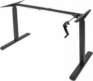 VIVO Black Manual Height Adjustable Stand Up Desk Frame Crank System Ergonomic Standing Workstation (DESK-V101M)