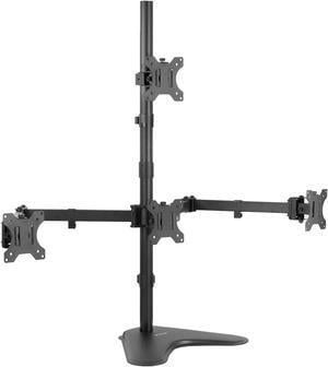 VIVO Quad 13" to 24" LCD Monitor Freestanding Desk Stand, Articulating Mount | 3 + 1 = 4 Screens (STAND-V104B)