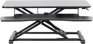 VIVO Black Height Adjustable 36" Standing Desk Monitor Riser, Sit Stand Desktop Converter (DESK-V036KB)