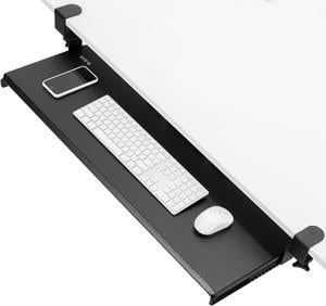 VIVO Black Extra Long Clamp-on Computer Keyboard & Mouse Under Desk Slider Tray, 34" x 11" Platform Drawer, MOUNT-KB15EB