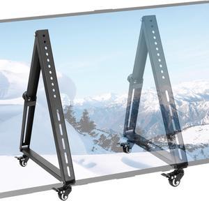 VIVO Low Height Mobile TV Stand for 32" to 65" Flat Curved Screens, LED LCD, Adjustable Floor Monitor Cart, STAND-TV01L