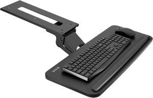 VIVO Black Adjustable Computer Keyboard & Mouse Platform Tray, Under Table Desk Mount (MOUNT-KB03B)