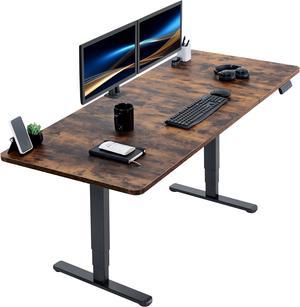 VIVO Electric 71 x 30 Standup Desk with Memory Controller, Rustic Vintage Brown Top, Black Frame (DESK-KIT-2B7N)