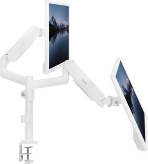 VIVO White Dual Monitor Pneumatic Spring Arm SitStand Desk Mount for 2 Screens up to 32 each STANDV002KW