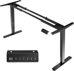 VIVO Black Electric Dual Motor 2 Stage Standing Desk Frame / Height Adjustable Workstation Desk Legs (DESK-E-200B)