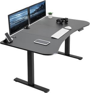 VIVO Electric 63 x 32 Standup Desk w/ Memory Controller, Black 3 Part Table Top, Black Frame (DESK-KIT-1B1B)