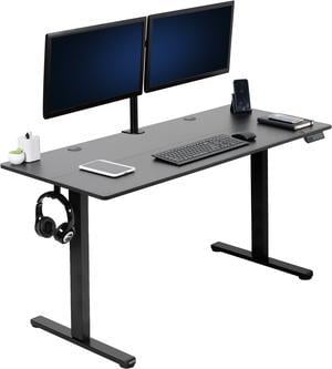 VIVO Black 55"x 24" Electric Sit Stand Desk, Height Adjustable Workstation