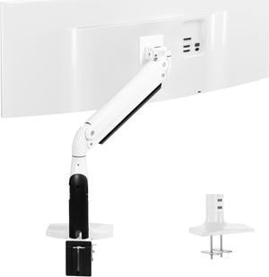 VIVO White Single Pneumatic Mount, Fits up to 49 inch Ultrawide Monitor, Adjustable Desk Stand, Max VESA 200x100, STAND-V100HW