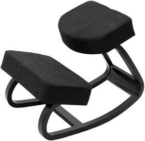 DRAGONN (By VIVO) Wooden Rocking Kneeling Chair for Home & Office, Black