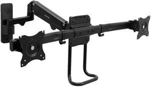 VIVO Dual Monitor Pneumatic Wall Mount, Fits 2 Screens up to 27" or 1 up to 49"