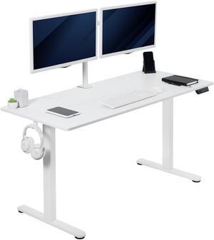 VIVO White 55" x 24" Electric Sit Stand Desk, Ergonomic Standing Height Adjustable Workstation (DESK-E155TW)
