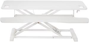 VIVO White Height Adjustable Extra Wide 38" Standing Desk Monitor Riser, Sit Stand Desktop Converter (DESK-V037KW)