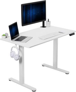 VIVO White 44" x 24" Electric Sit Stand Desk, Ergonomic Standing Height Adjustable Workstation (DESK-E144W)