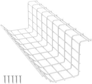 VIVO White Under Desk Cable Management Tray Organizer for Wire Management (DESK-AC06-1BW)