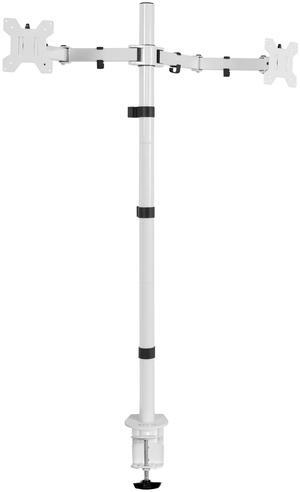 VIVO White Dual Monitor Desk Mount Extra Tall Fully Adjustable Stand for up to 27" Screens (STAND-V012W)