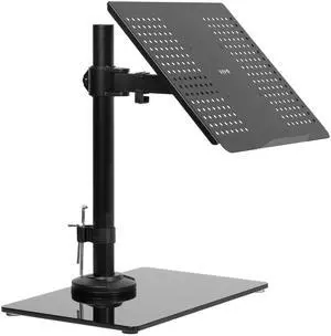 VIVO Freestanding Adjustable Laptop Desk Stand with Tempered Glass Base, Fits Laptops up to 17", Black, STAND-V001FGL