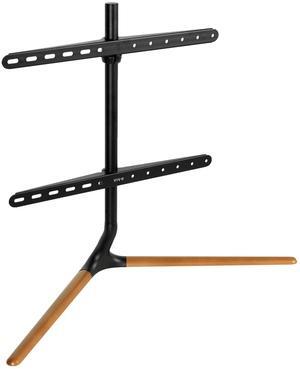 VIVO Adjustable 49" to 70" Screen Studio TV Tabletop Stand, V-Base, Walnut Brown Wood Legs (STAND-TV07A)