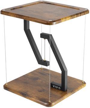 VIVO Universal Rustic Vintage Brown / Black 12" Tensegrity Speaker Stand, Floating Modern Speaker Platform (STAND-TEN01D)