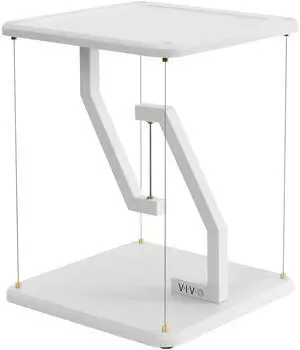 VIVO Universal White 12" Tensegrity Speaker Stand, Floating Tabletop Platform