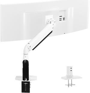 VIVO White Single Pneumatic Mount, Fits up to 49 inch Ultrawide Monitor, Adjustable Desk Stand, Max VESA 200x100, STAND-V100HW
