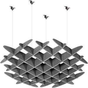 VIVO Dark Gray Acoustic Ceiling Waffle Panel, PP-CW01D