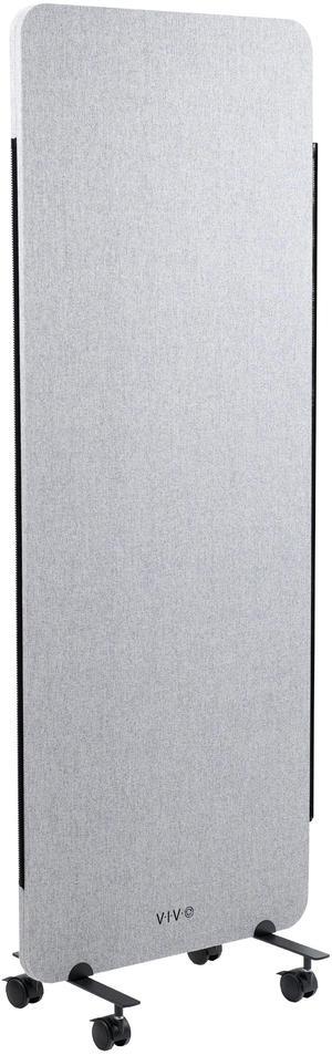 VIVO Gray 24 x 66 inch Mobile Privacy Panel Office Partition on Wheels