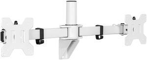 VIVO White Steel Telescoping Flush Wall Mount for Dual 21"-32" Computer Monitors