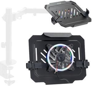 VIVO Universal Adjustable 12 to 15.6 inch Laptop Computer Tray with RGB Fan, Fits VESA Compatible Monitor Arms, STAND-LAP5F