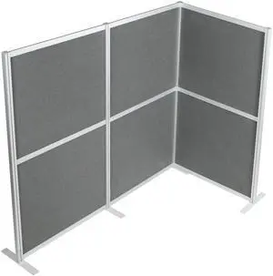 VIVO L-Shaped Modular Wall System, 3 PET Panels, Modern Office Cubicle Dividers