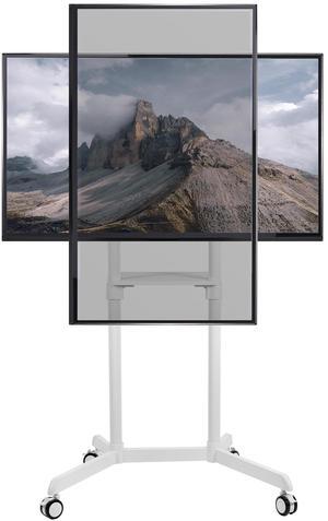 VIVO White Mobile Portrait to Landscape TV Cart for 32" to 88" Flat Screens
