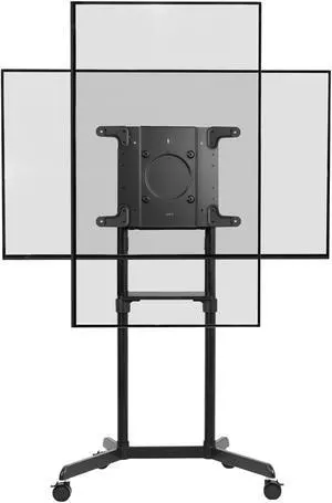 VIVO Black Mobile Portrait to Landscape TV Cart for 32" to 88" Plasma Flat Screens | TV Stand with Wheels (STAND-TV02PB)