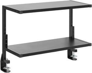 VIVO Black Clamp-on 24" Above or Below Desk 2-Tier Shelving Unit, Desk Organizer, STAND-SHELF24C