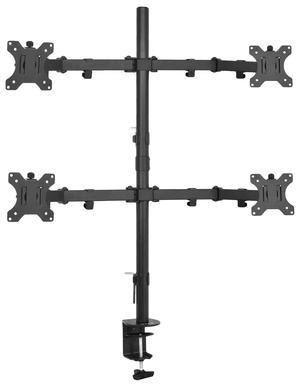 VIVO Quad LCD Monitor Desk Mount Stand Heavy Duty Fully Adjustable fits Four Screens up to 30" (STAND-V004)