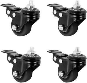 VIVO 1.5 inch M8 Threaded Locking Caster Wheels (Set of 4) for TV Carts, Desk Frames, and More (PT-ST-015C)