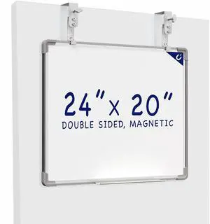 VIVO 24 x 20 inch Hanging Whiteboard with Metal Hook Mounting System for Door