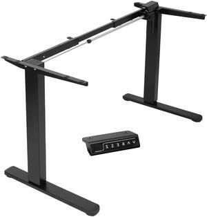 VIVO Black Electric Stand Up Desk Frame with Rear-set Legs, Single Motor Base