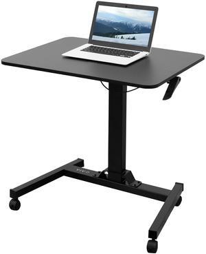 VIVO Adjustable Presentation Cart Tension Spring Sit-Stand Mobile Workstation