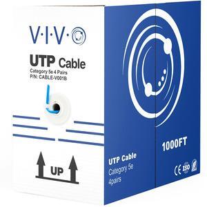 VIVO 1,000ft Blue bulk Cat5e LAN Ethernet Cable Wire UTP Pull Box 1000 ft Cat-5e