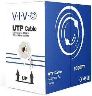 VIVO White 1,000ft Bulk Cat5e LAN Ethernet Cable Wire UTP Pull Box