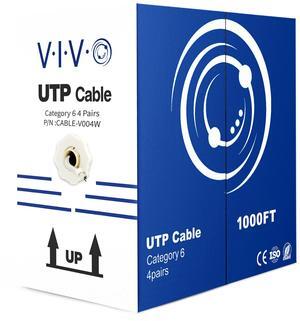 VIVO 1,000ft bulk Cat6 LAN Network Ethernet Cable / Wire UTP Cat-6 White 1000 ft