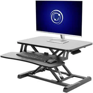 VIVO Black 26" Height Adjustable Standing Desk Monitor Riser, Sit Stand Workstation Tabletop (DESK-V026KB)