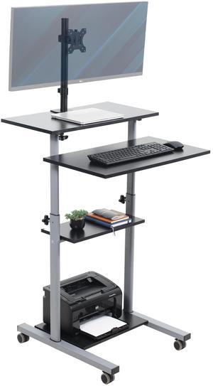 TechOrbits Mobile Computer Workstation with Monitor Mount