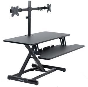 VIVO 36" Electric Standing Desk Riser with Dual Monitor Stand for 13" to 30" Screens, Black, DESK-KIT-VE36B2
